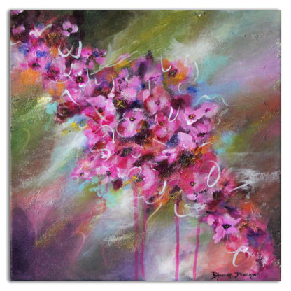 Abstract Floral - Pink Surge- Acrylic on Canvas1