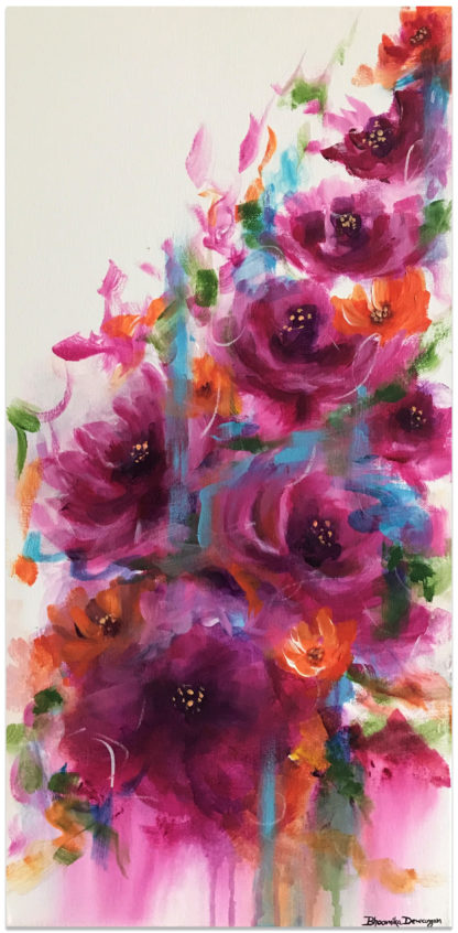 Abstract Floral - Magical Magenta 2 - Acrylic on Canvas