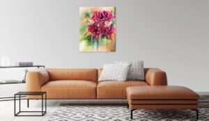 Beautiful Abstract Floral Painting 30X24