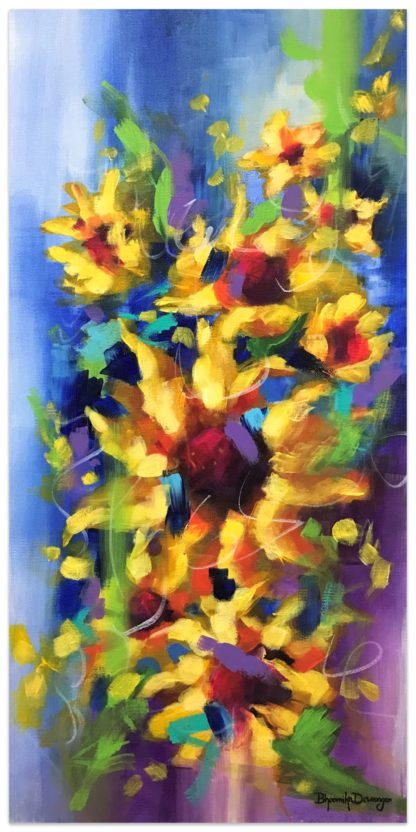 Abstract Floral - Sunflower- Acrylic on Canvas