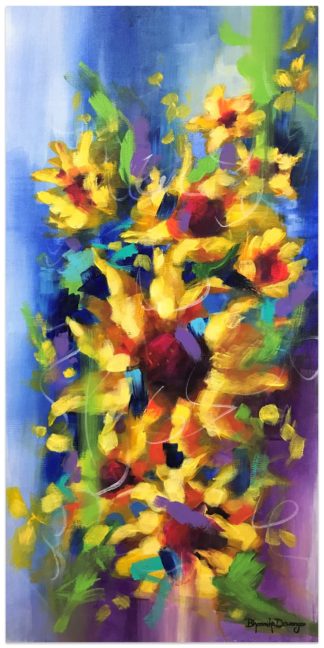 Abstract Floral - Sunflower- Acrylic on Canvas