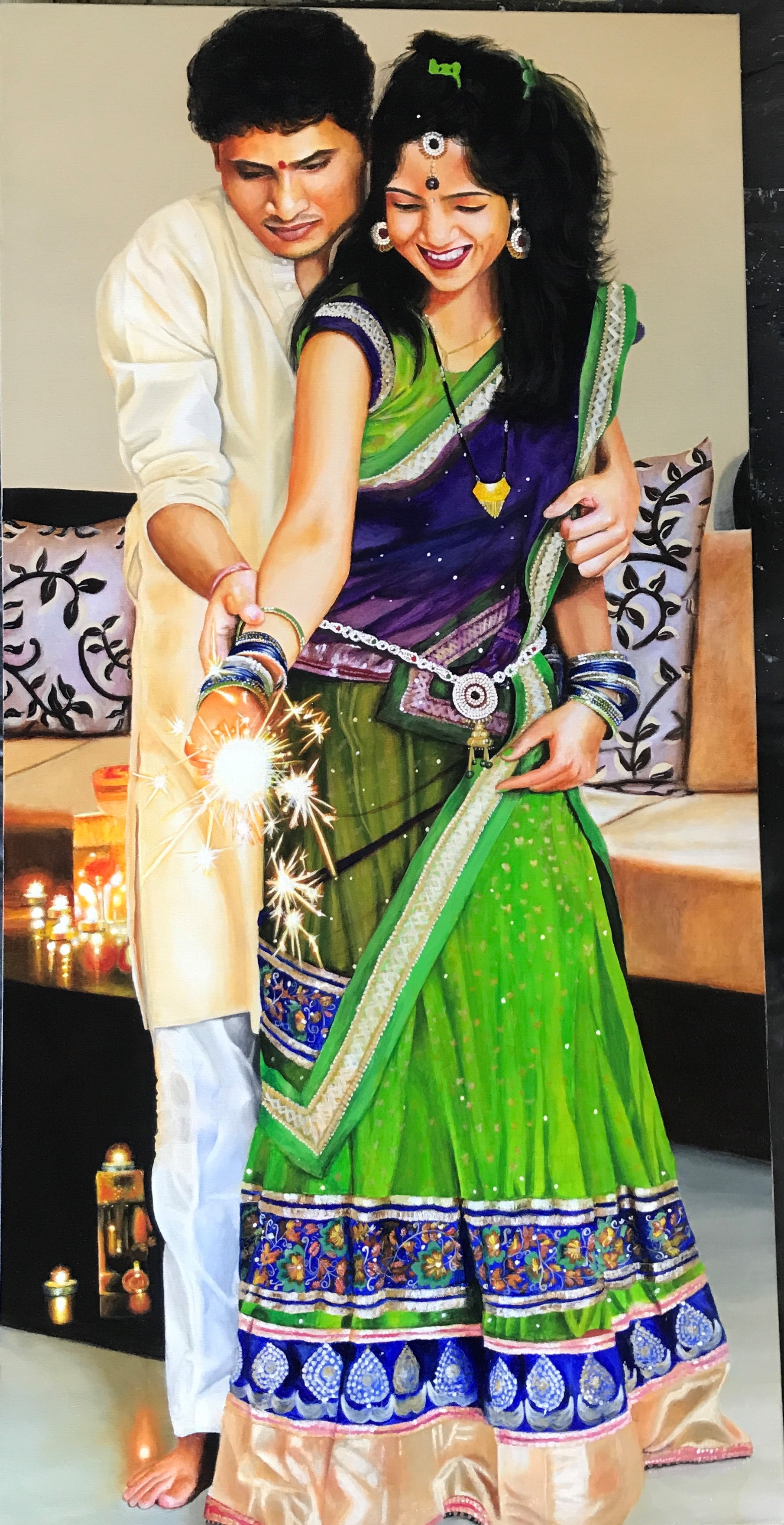 bhoomisart-couple-portrait-acrylic-on-canvas