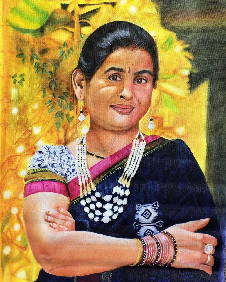 bhoomisart-woman-portrait-acrylic-on-canvas