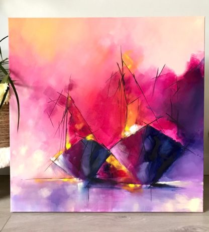 sailing ships abstract painting