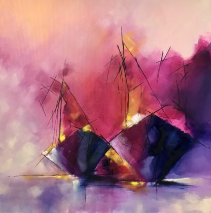 sailing ships abstract painting