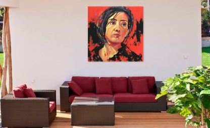 Beautiful Woman Oil Painting-Abstract Woman-living room-bhoomisart-Oil-on-canvas