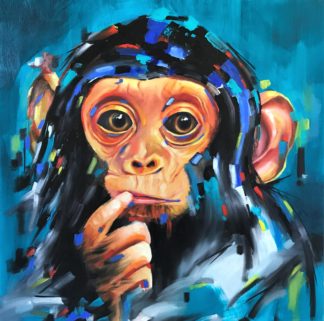 Chimpanzee-Abstract-Painting-bhoomisart-Oil-on-canvas