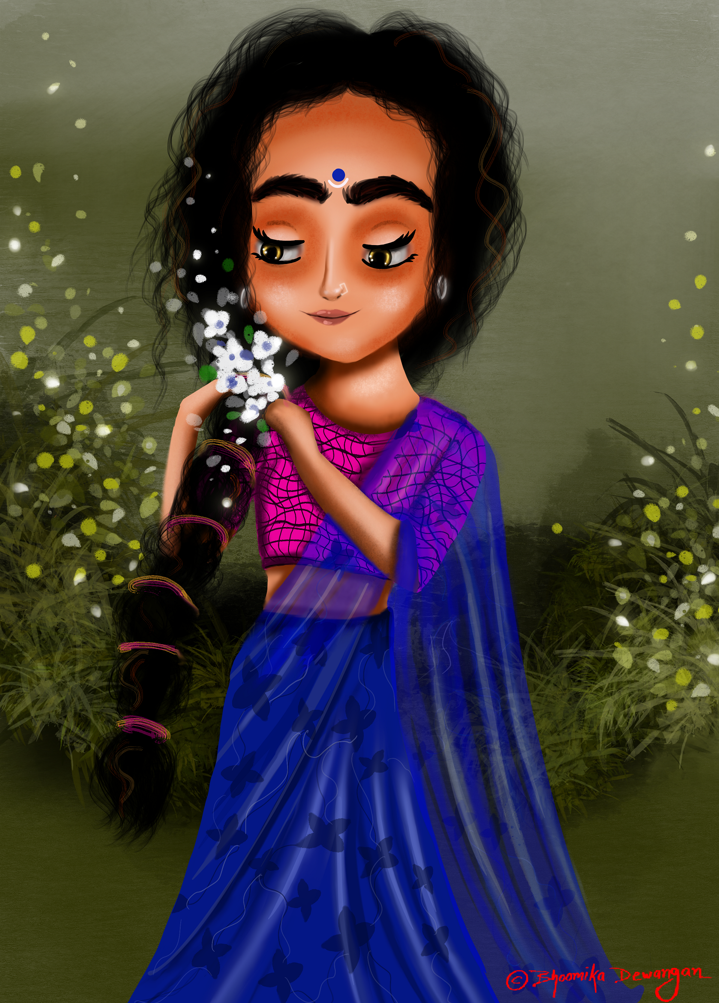 Indian woman- illustration-bhoomisart-digital art