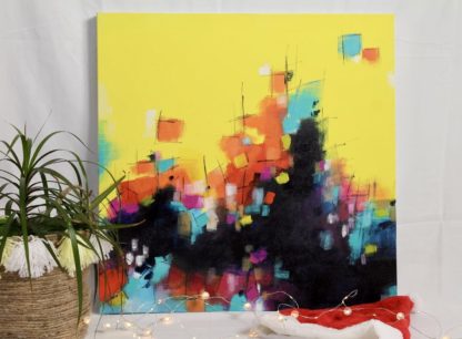 Yellow Abstract-bhoomisart-Acrylic Painting-Bhoomika Dewangan