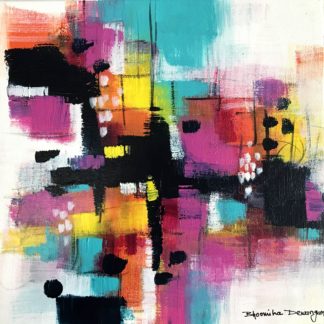 Colorful Abstract Painting (10X10)-bhoomisart-Acrylic-on-canvas-Bhoomika Dewangan
