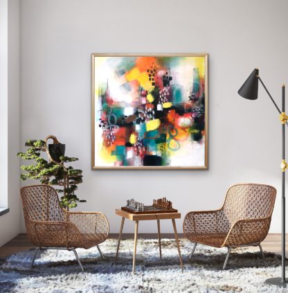 Large Abstract Acrylic Painting on Canvas-Study room-bhoomisart-Bhoomika Dewangan