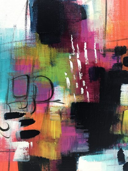 Little Abstract Painting (10X10)- Closeup-bhoomisart-Acrylic-on-canvas-Bhoomika Dewangan