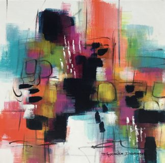 Little Abstract Painting (10X10)-bhoomisart-Acrylic-on-canvas-Bhoomika Dewangan